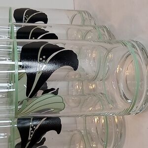 Vintage Corelle Corning Black Orchid Tumblers Set Of 6 14oz